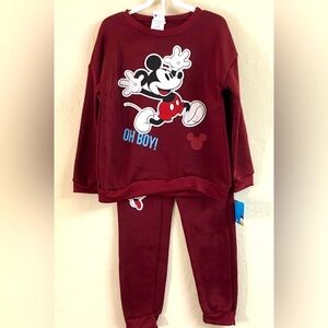 NEW Disney Mickey & Friends Sweatshirt Fleece Lounge Joggers Set Size 7 …